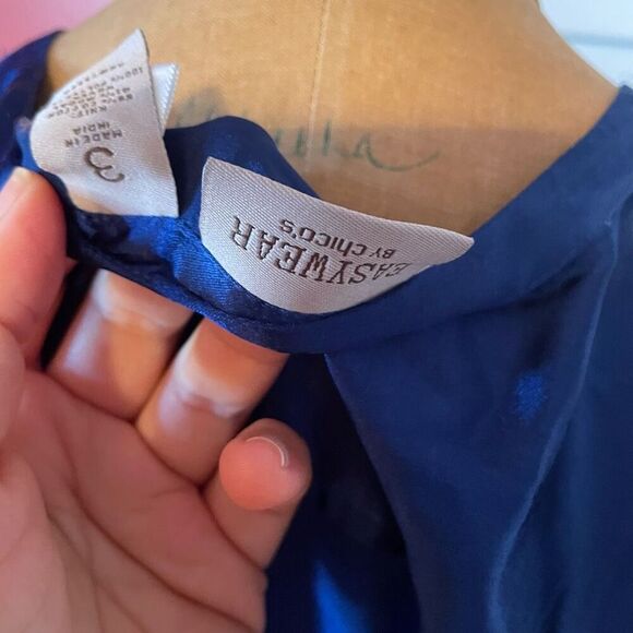 EASYWEAR BY CHICO’S | admiral blue military popover dress NWT $60 size 3 or L - Picture 5 of 6